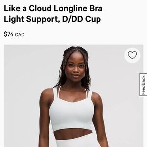 lululemon Like a Cloud Longline Bra D/DD